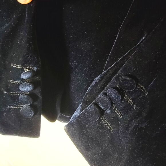 Bagozza Midnight Blue Velour Mens Blazer US Size 44 EU Size 54 - Picture 8 of 14